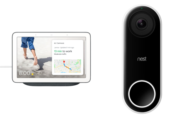 Nest Hub 7" Smart Display with Google Assistant + Nest Hello Smart Wi-Fi Video Doorbell