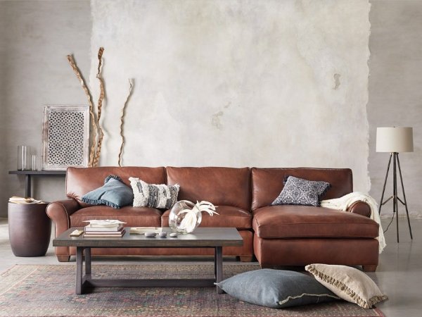 Colby Leather Two Piece Sectional