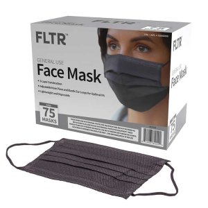FLTR General Use Face Mask, 75 Black Disposable Masks