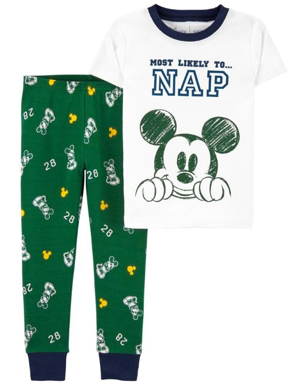 2-Piece Mickey Mouse 100% Snug Fit Cotton PJs