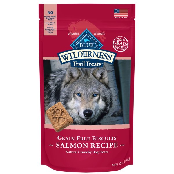 Blue Wilderness Trail Treats Salmon Biscuits Dog Treats, 10 oz. | Petco