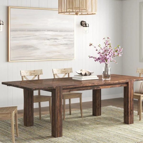 Langley Extendable Acacia Solid Wood Dining Table