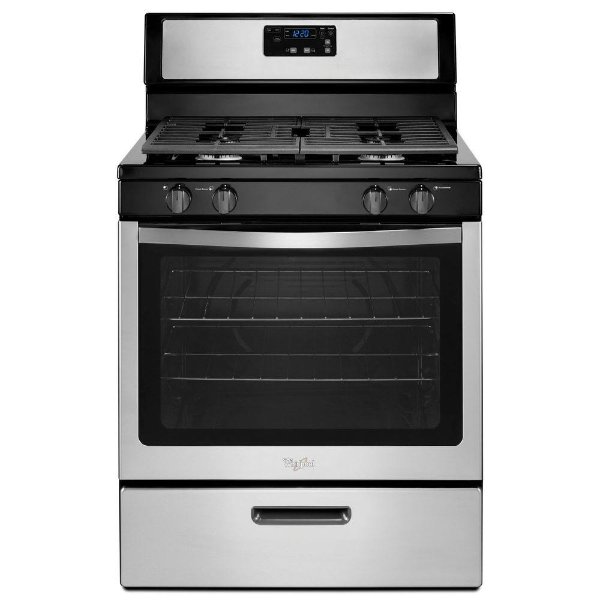 5.1 cu. ft. Gas Range with Under-Oven Broiler in Stainless Steel-WFG320M0BS - The Home Depot