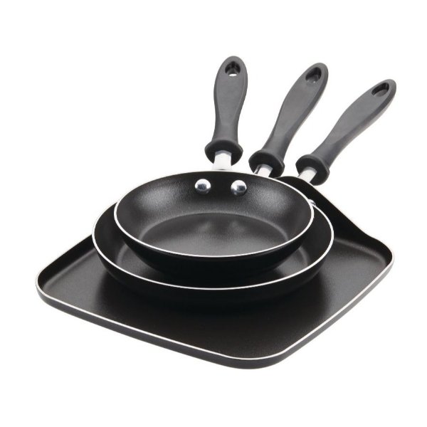 3pc Nonstick Aluminum Reliance Skillet and Griddle Cookware Set