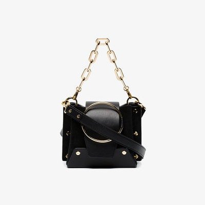 black Delila mini suede leather bucket bag