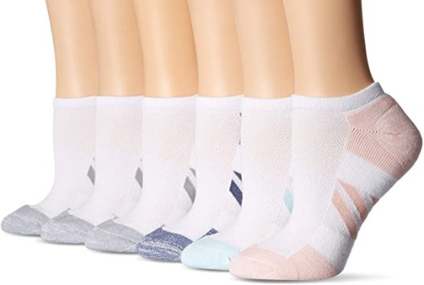 Essentials Women's 6-Pack Performance Cotton Cushioned Athletic No-Show Socks