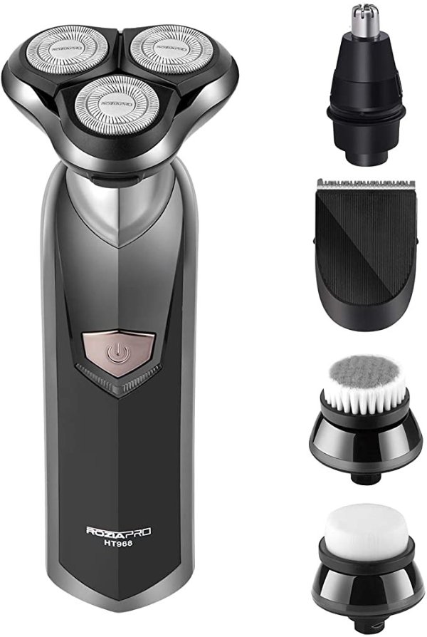 Roziapro Electric Razor for Men 5 in 1 Rotary Shavers Wet and Dry Electric Shaver Cordless Hair Clippers Beard Trimmer Nose Hair Trimmer Waterproof USB Rechargeable