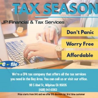 JP会计事务所 - JP Financial & Tax Services - 旧金山湾区 - Milpitas