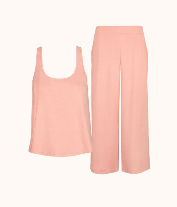 The All-Day Scoop Tank & Pant Bundle: Shell Pink