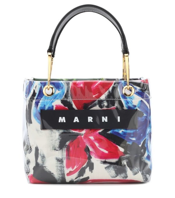 Glossy Grip floral PVC tote