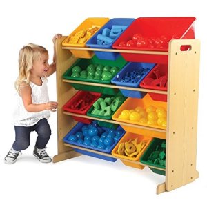 Tot Tutors Kids' Toy Storage Organizer with 12 Plastic Bins