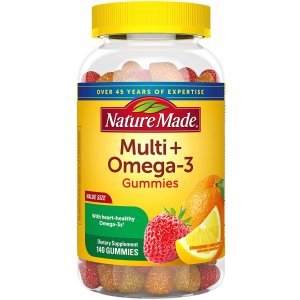 Nature MadeMultivitamin + Omega-3 Gummies, 140 Count Value Size for Daily Nutritional Support† (Packaging May Vary)