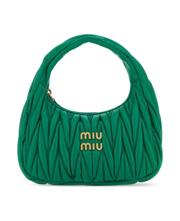 Grass Green Nappa Leather Handbag | italist, ALWAYS LIKE A SALE