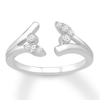 Diamond Enhancer Ring 1/10 ct tw Round-cut 10K White Gold|Kay