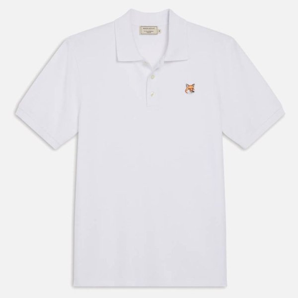 Unisex Fox Head Patch Classic Polo Shirt - White