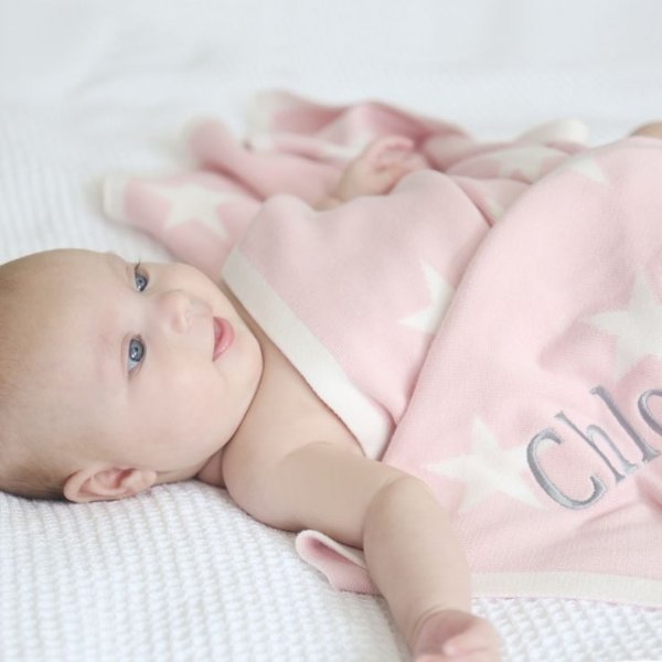Personalized Pink Star Blanket