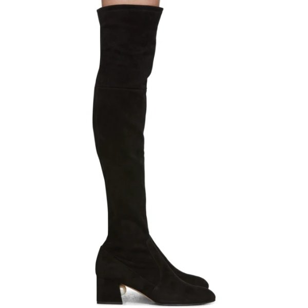 Black Suede Miri Over-The-Knee Boots