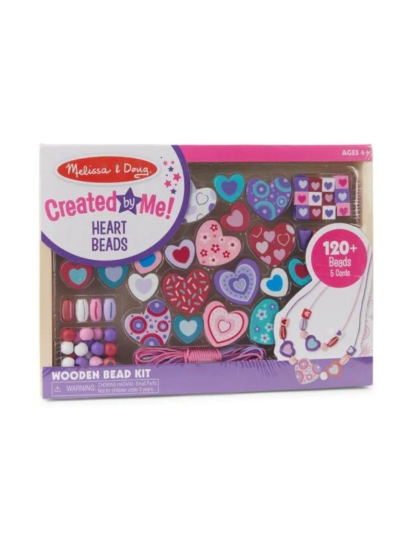 Sweet Beads 125-Piece Wooden Heart Bead Kit