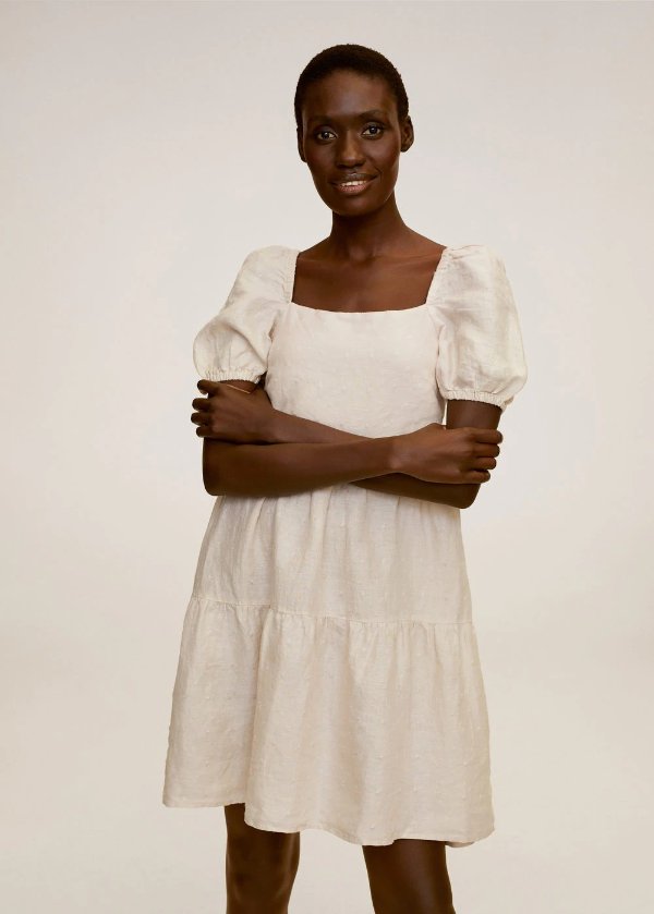 Ruffled linen dress - Women | OUTLET USA