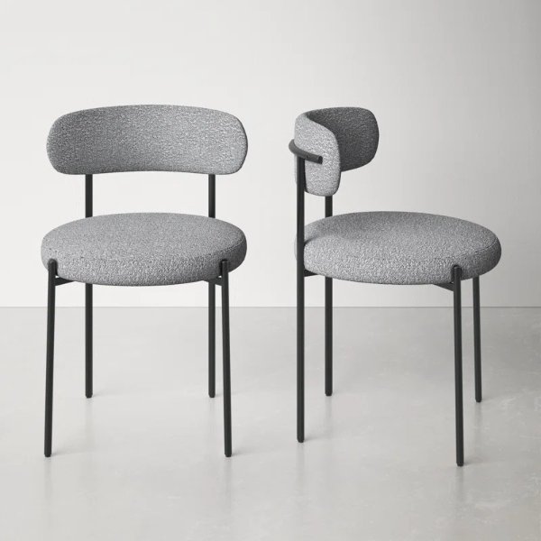 Sherwood Solid Back Boucle Side Chair (Set of 2)