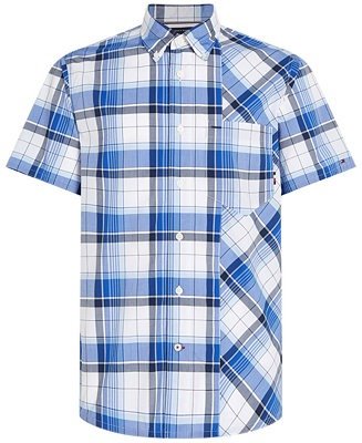 Men's Big Check Print TH Flex Short-Sleeve Button-Down Shirt