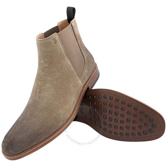 Tods Men's Beige Suede Ankle Boots