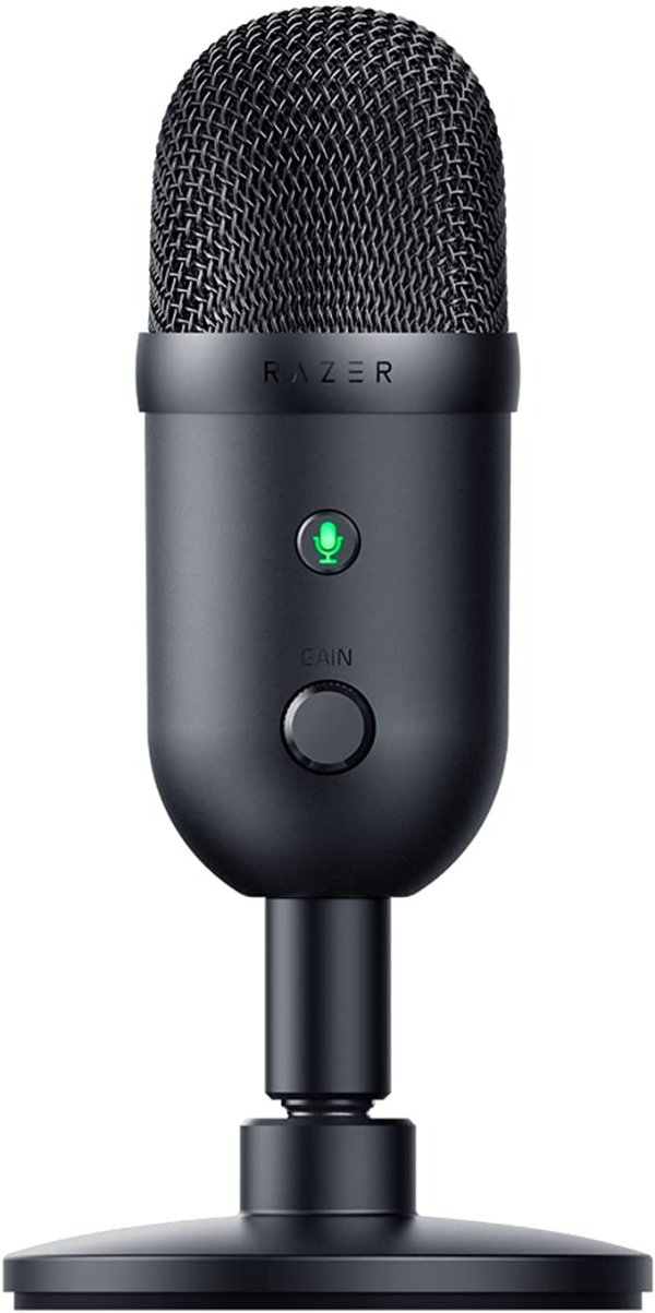 Seiren V2 X USB Condenser Microphone for Streaming and Gaming on PC: Supercardioid Pickup Pattern - Integrated Digital Limiter - Mic Monitoring and Gain Control - Built-in Shock Absorber