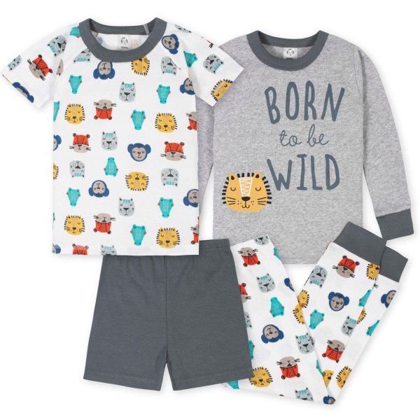 ® 4-Piece Boys Animal Pajama Set