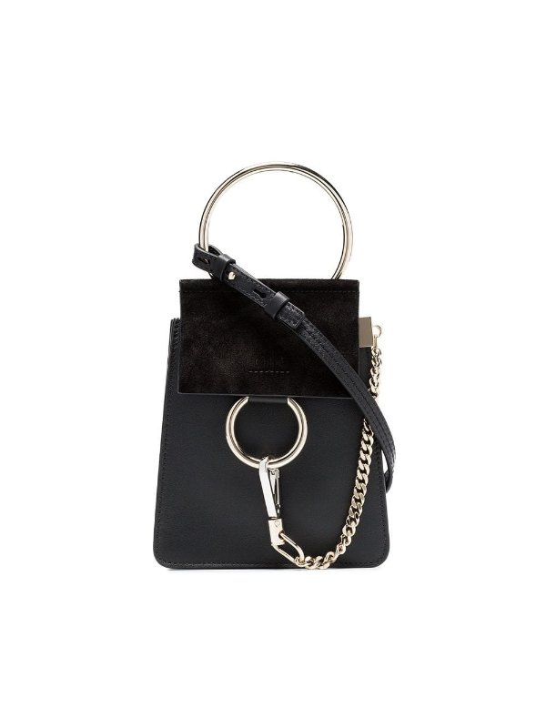 black Faye small leather bracelet bag