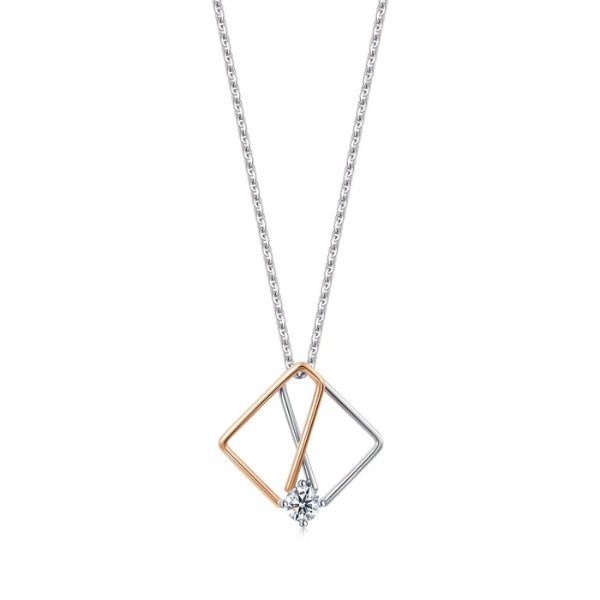 Daily Luxe 18K White & Red Gold Diamond Pendant | Chow Sang Sang Jewellery eShop