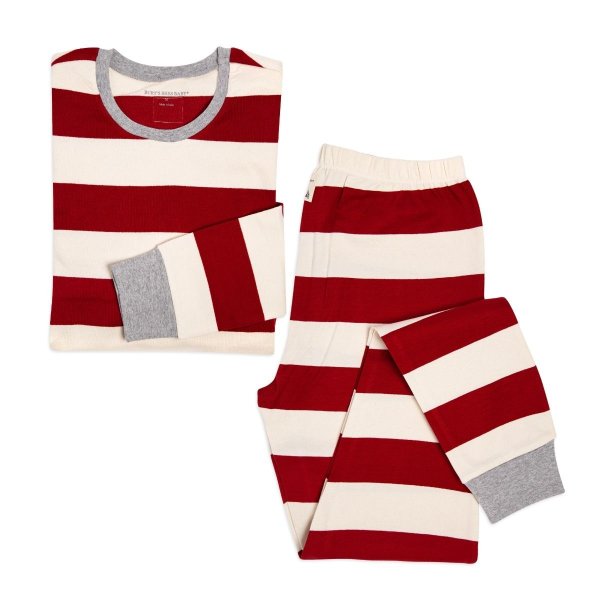 Rugby Stripe Organic Adult Womens Holiday Matching Pajamas