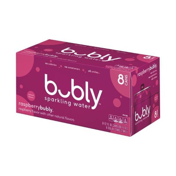 bubly Raspberry Sparkling Water - 8pk/12 fl oz Cans