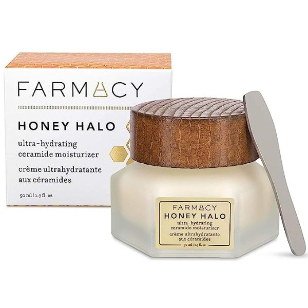Honey Halo Ceramide Face Moisturizer Cream - Hydrating Facial Lotion for Dry Skin (1.7 Ounce)