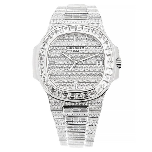 Nautilus Automatic Diamond Silver Dial Watch 5719-10G-010