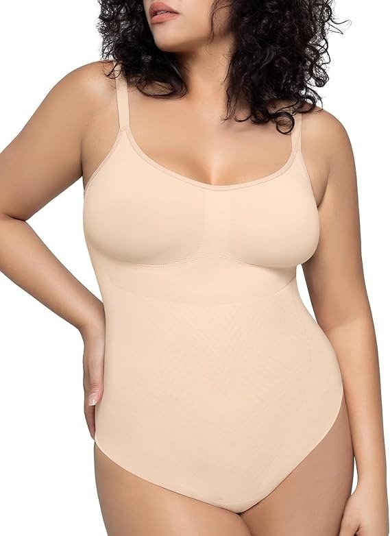 Shapewear Bodysuit for Women Tummy Control V-Neck With Open Gusset Hourglass Collection