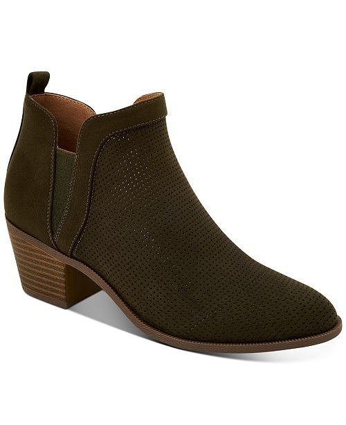 Women's Myrrah Perforated Ankle Booties, Created for Macy's