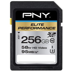 PNY Elite Performance 256GB High Speed SDXC Class 10 UHS-1 Flash Card - P-SDX256U1H-GE
