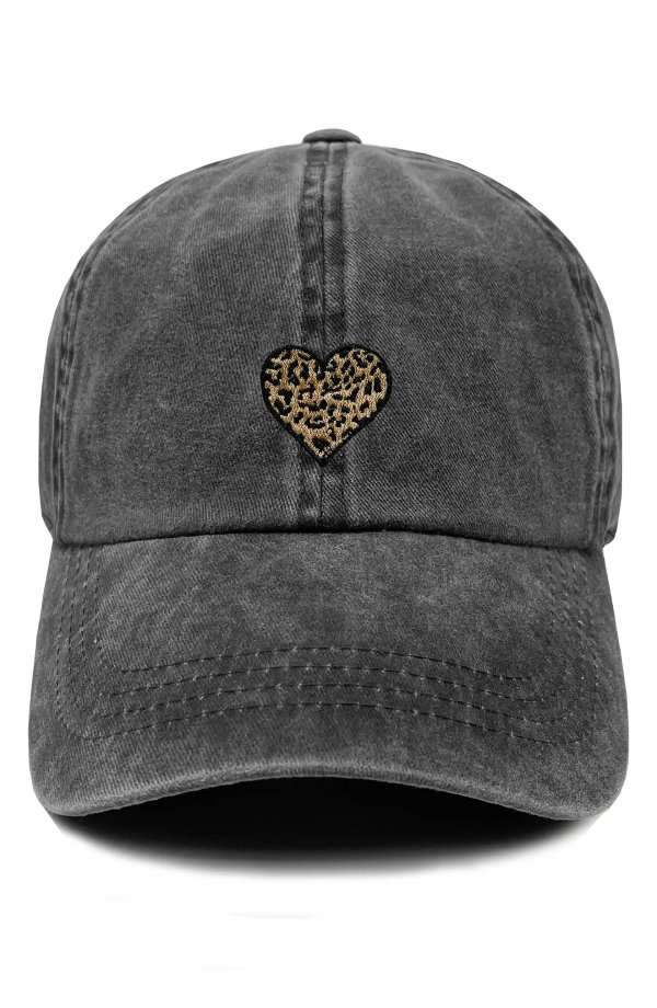 Leopard Heart Patch Baseball cap