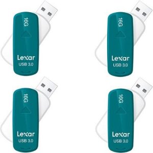 Lexar 16 GB JumpDrive S33 USB 3.0 Flash Drive (Teal) 4-Pack
