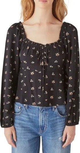 Floral Ruched Front Top