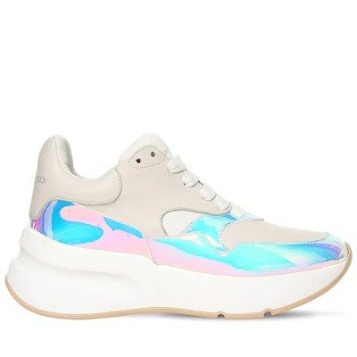 50MM LEATHER & IRIDESCENT SNEAKERS