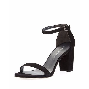 Stuart Weitzman Nearlynude Suede City 一字带凉鞋