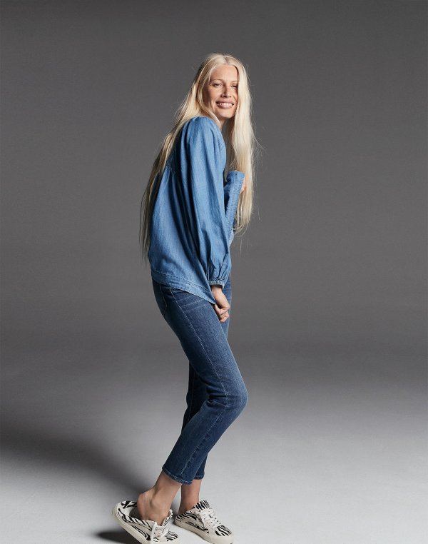 The Tall Perfect Vintage Jean in Barnsdale Wash: Button-Front Edition