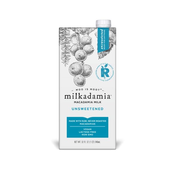 milkadamia Macadamia Milk, Unsweetened - 32 Fl Oz (Pack of 6)