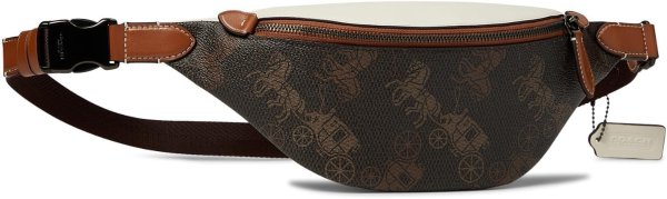 COACH Charter Belt Bag 7 in Large Horse and Carriage Coated Canvas, Truffle/Burnished Amber