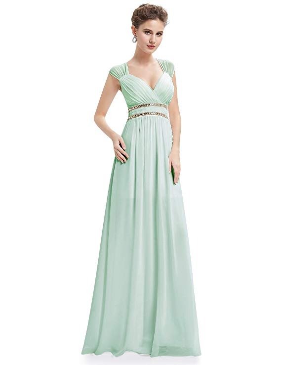 Women's Elegant V-Neck Sleeveless Formal Long Evening Dress 08697