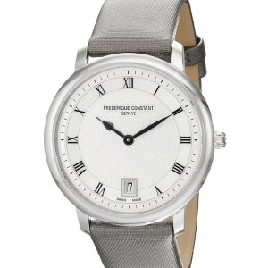 Frederique Constant Mid-size FC-220M4S36 Slim Line Grey Satin Strap Watch
