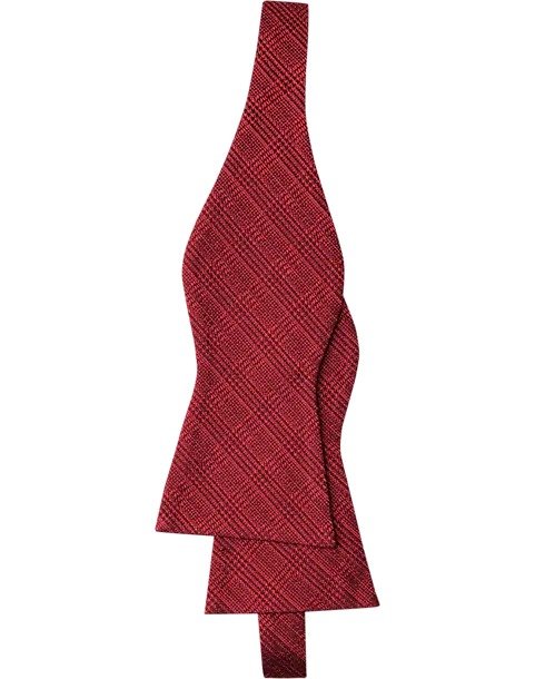 Red Check Self-Tie Bow Tie