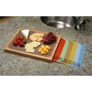Seville Classics Bamboo Cutting Board with Removable Cutting Mats
