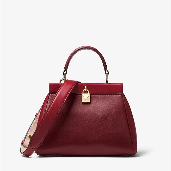 Gramercy Small Color-Block Leather Frame Satchel